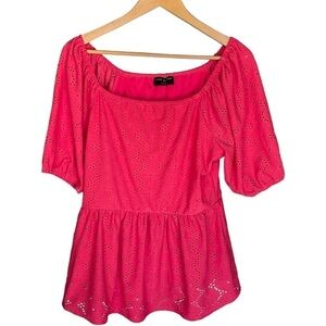 LANE BRYANT EYELET BABYDOLL TOP SIZE 10/12